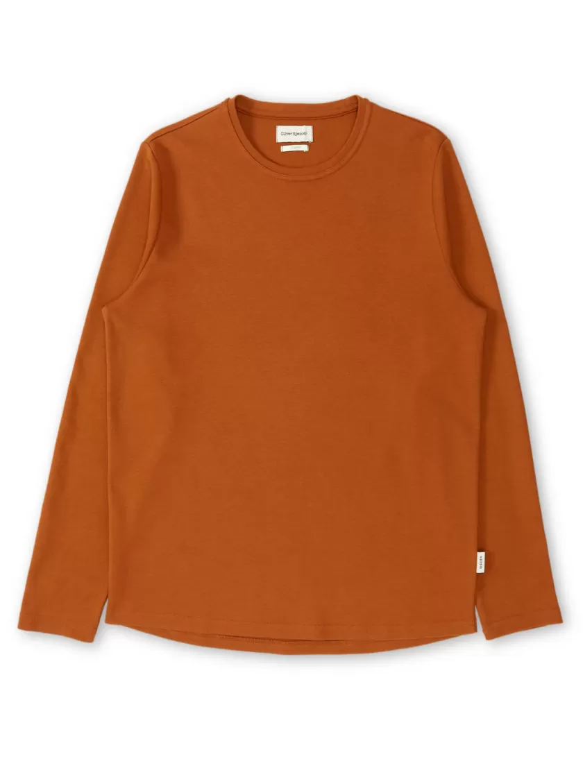 Oliver Spencer Heavy Long Sleeve T-Shirt Tavistock Orange New