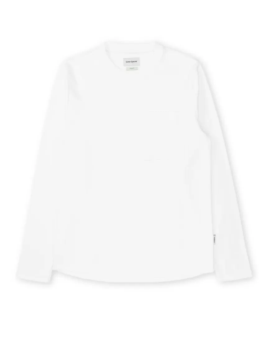 Oliver Spencer Heavy Long Sleeve T-Shirt Tavistock White Discount