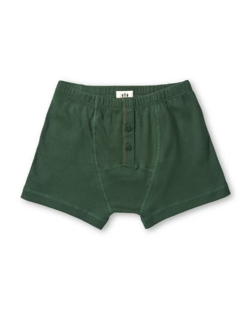 Oliver Spencer Hemen Biarritz Deep Green Albar Organic Cotton Boxer Fashion