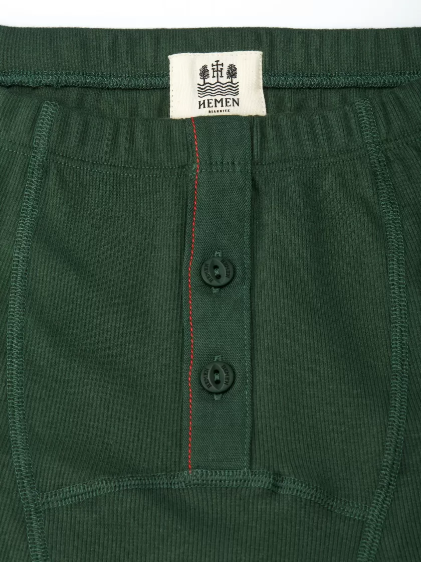 Oliver Spencer Hemen Biarritz Deep Green Albar Organic Cotton Boxer Fashion