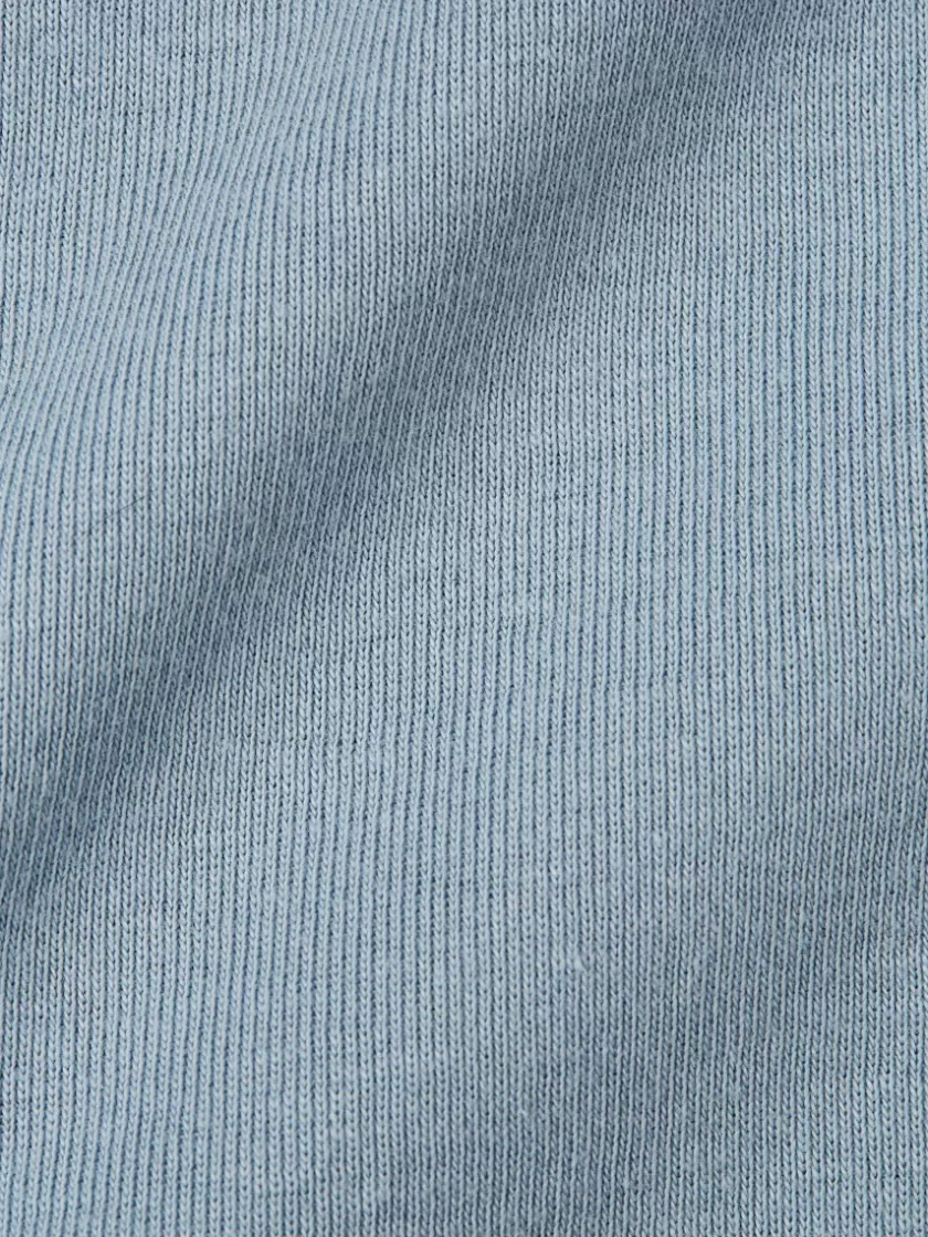 Oliver Spencer Hemen Harri Henley Long Sleeve Organic Blue Grey Cotton T-Shirt Cheap