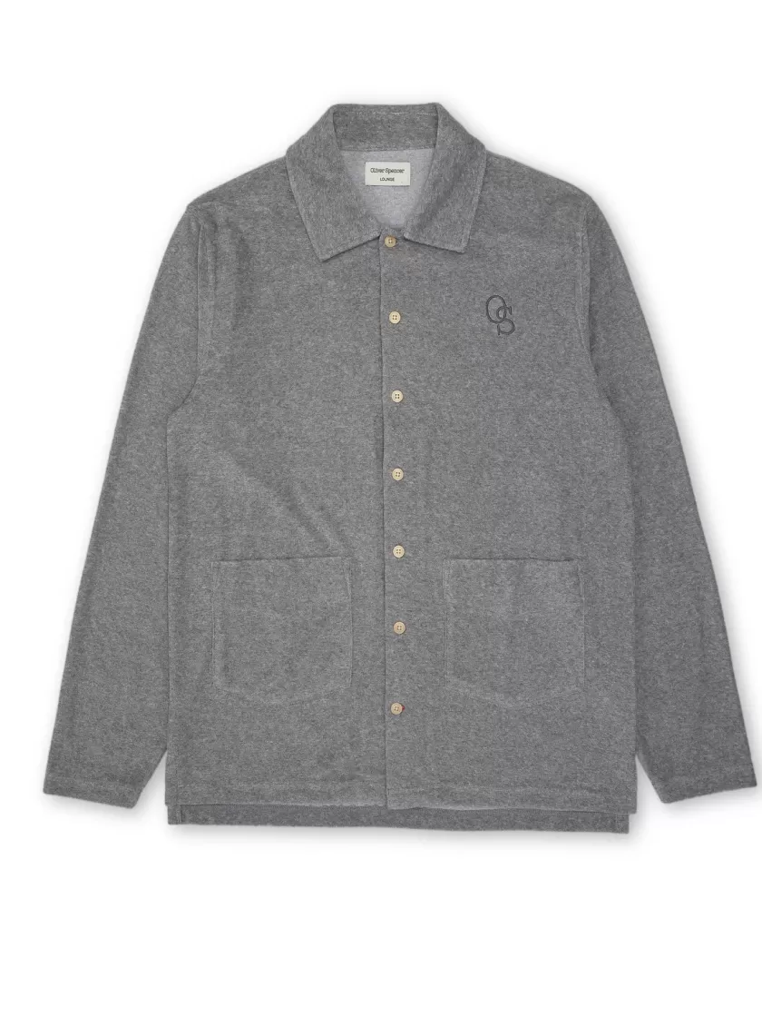 Oliver Spencer House Long Sleeve Jersey Shirt Ashbourne Grey Cheap
