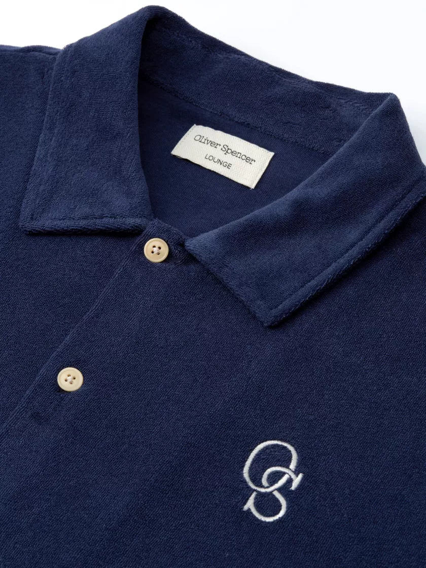 Oliver Spencer House Long Sleeve Jersey Shirt Ashbourne Navy Discount