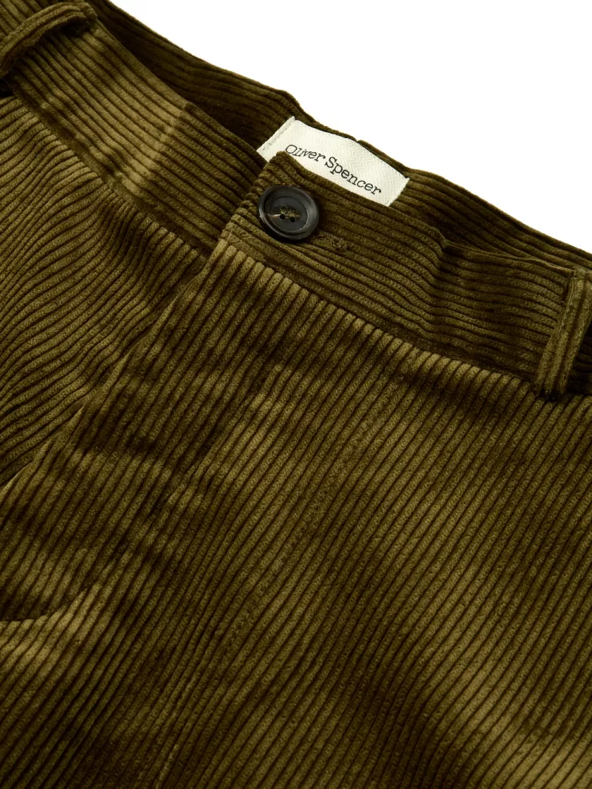 Oliver Spencer Judo Trousers Kingsley Cord Moss Green Clearance