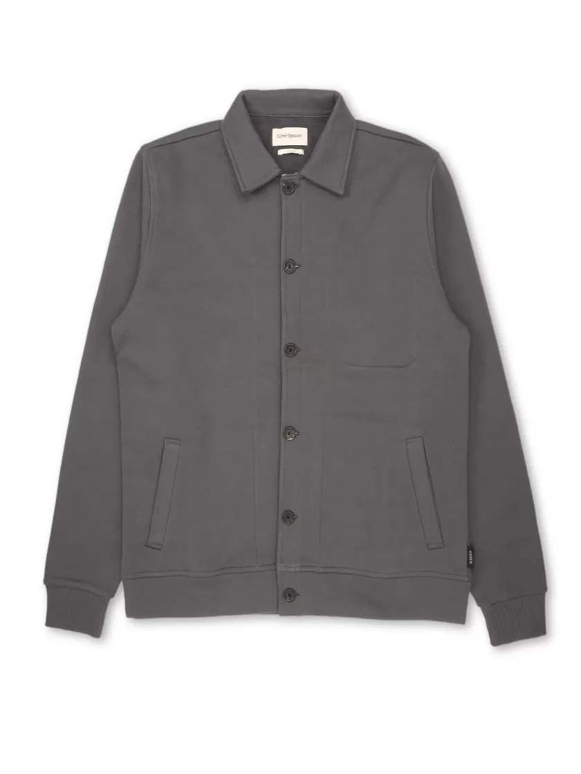 Oliver Spencer Kenmore Jersey Cardigan Harris Dark Grey Flash Sale