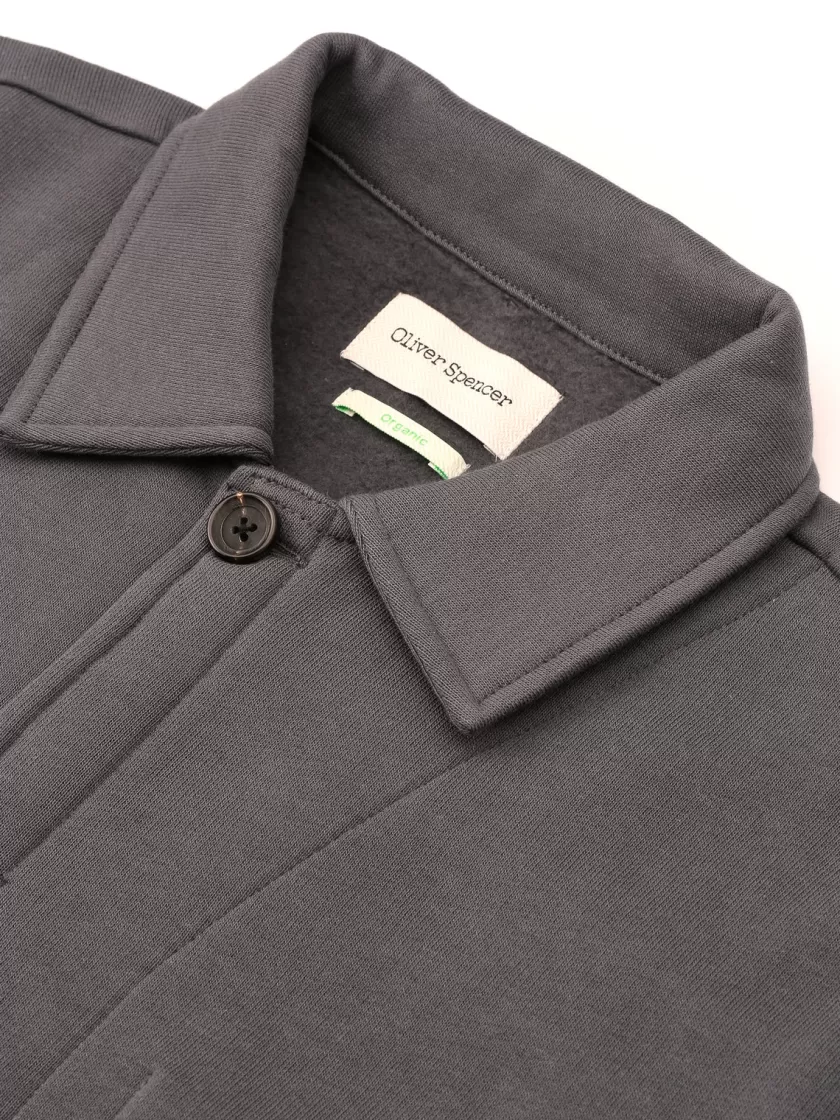 Oliver Spencer Kenmore Jersey Cardigan Harris Dark Grey Flash Sale