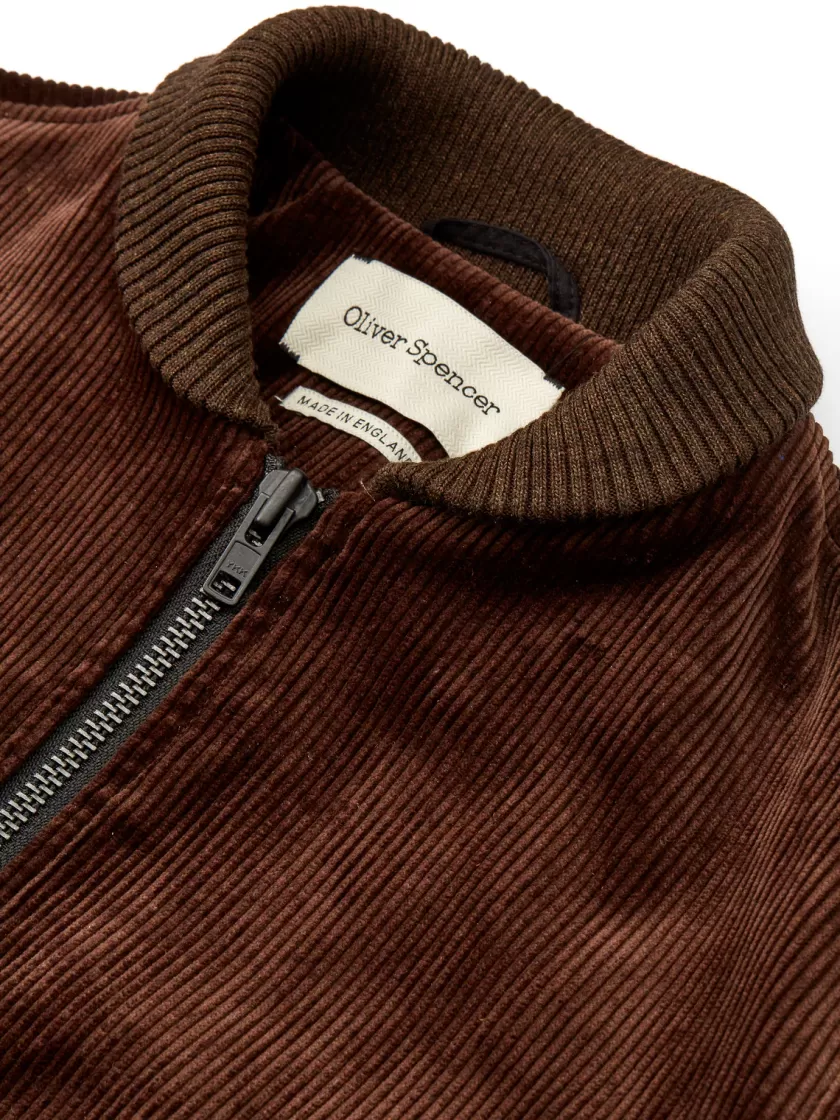 Oliver Spencer Langar Bomber Jacket Kingsley Cord Brown Fashion