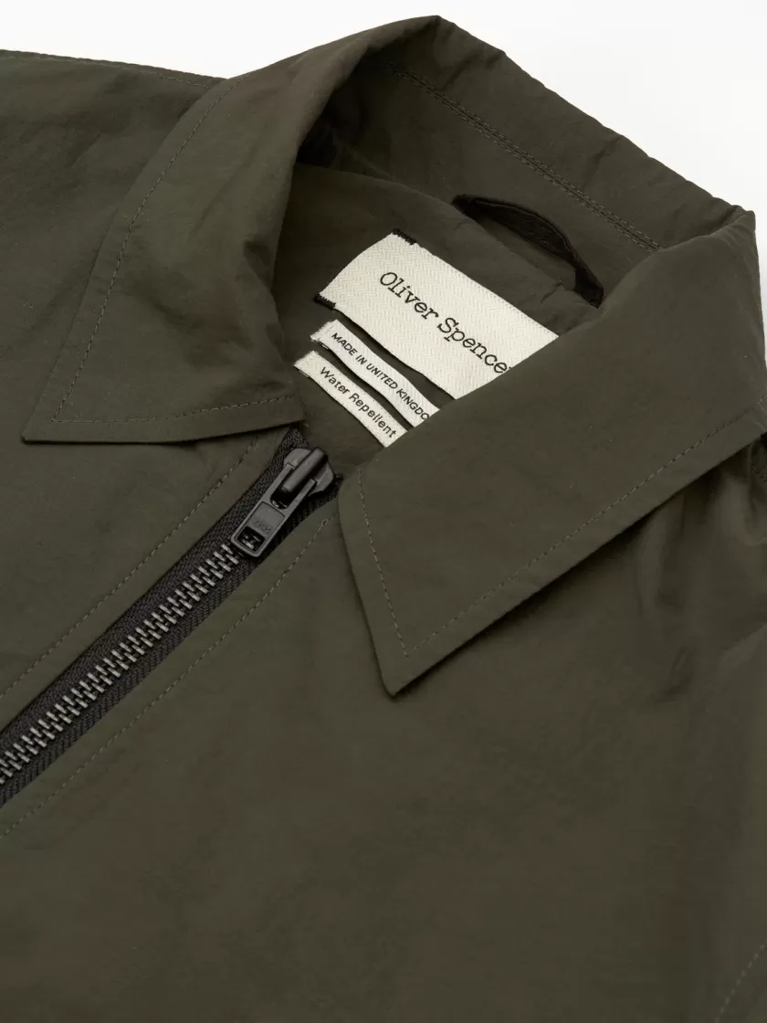 Oliver Spencer Langar Bomber Jacket Penpol Dark Green Store