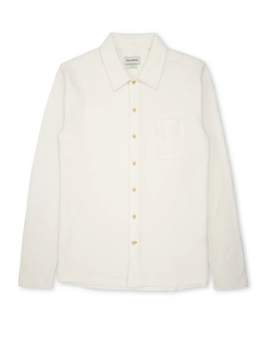 Oliver Spencer Long Sleeve Riviera Jersey Shirt Morval Cream Store
