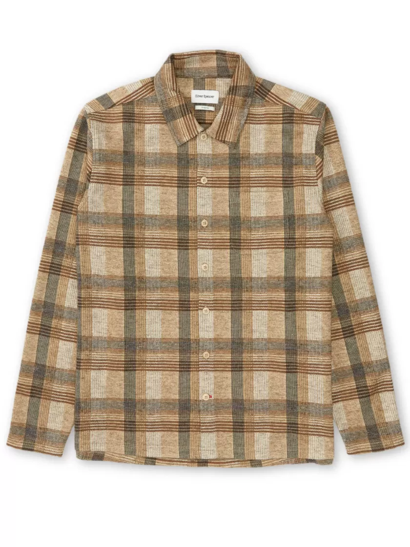 Oliver Spencer Long Sleeve Riviera Jersey Shirt Reynolds Beige Cheap