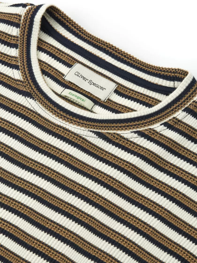 Oliver Spencer Long Sleeve T-Shirt Braemar Cream/Navy Cheap