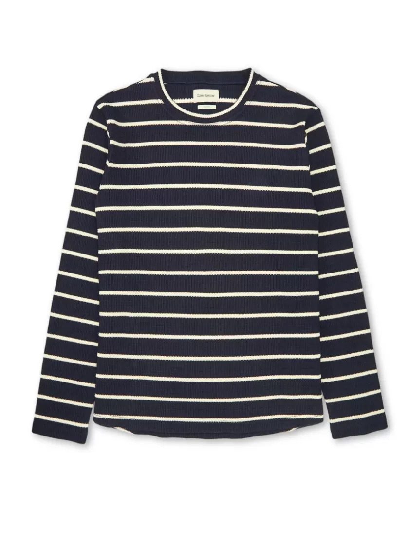 Oliver Spencer Long Sleeve T-Shirt Montrose Navy Fashion