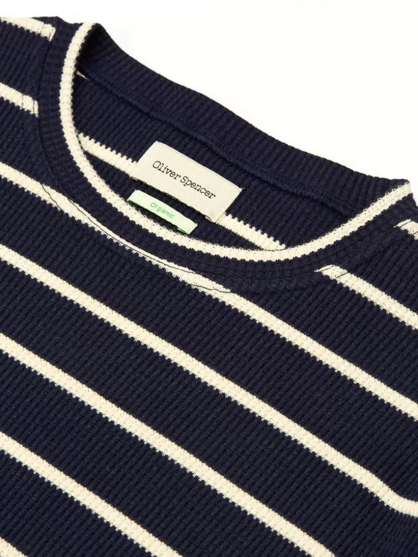 Oliver Spencer Long Sleeve T-Shirt Montrose Navy Fashion