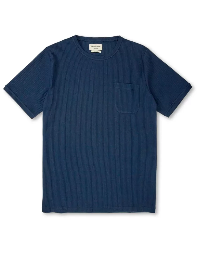 Oliver Spencer Lounge T-Shirt Elms Blue Flash Sale