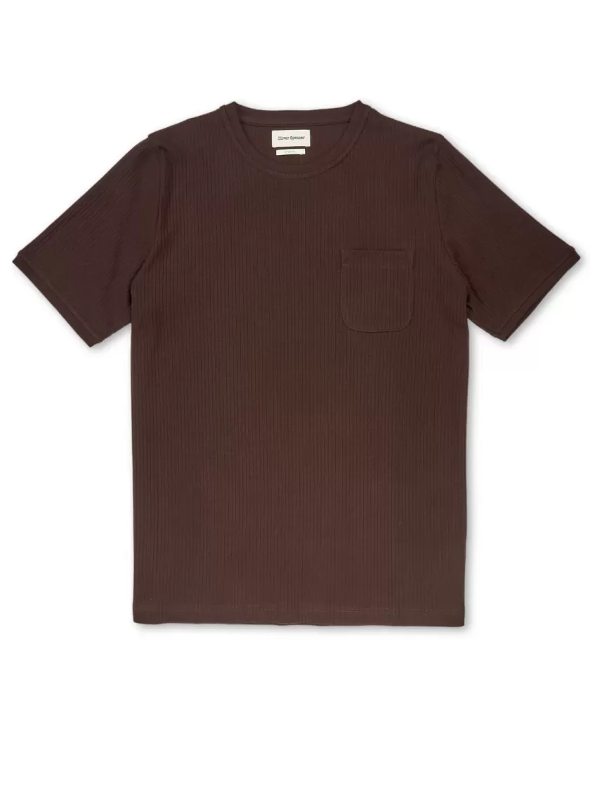 Oliver Spencer Lounge T-Shirt Elms Chocolate Brown Sale