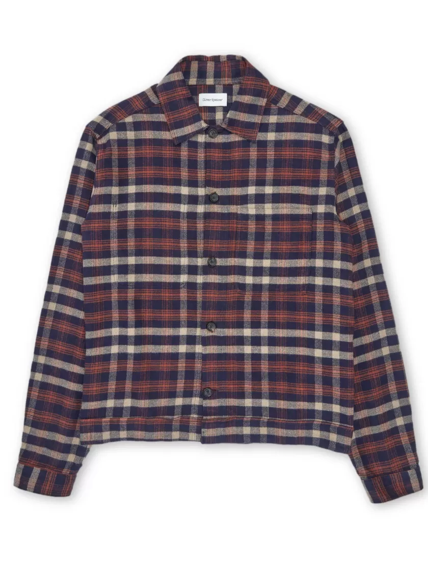 Oliver Spencer Milford Jacket Becker Navy/Beige Outlet