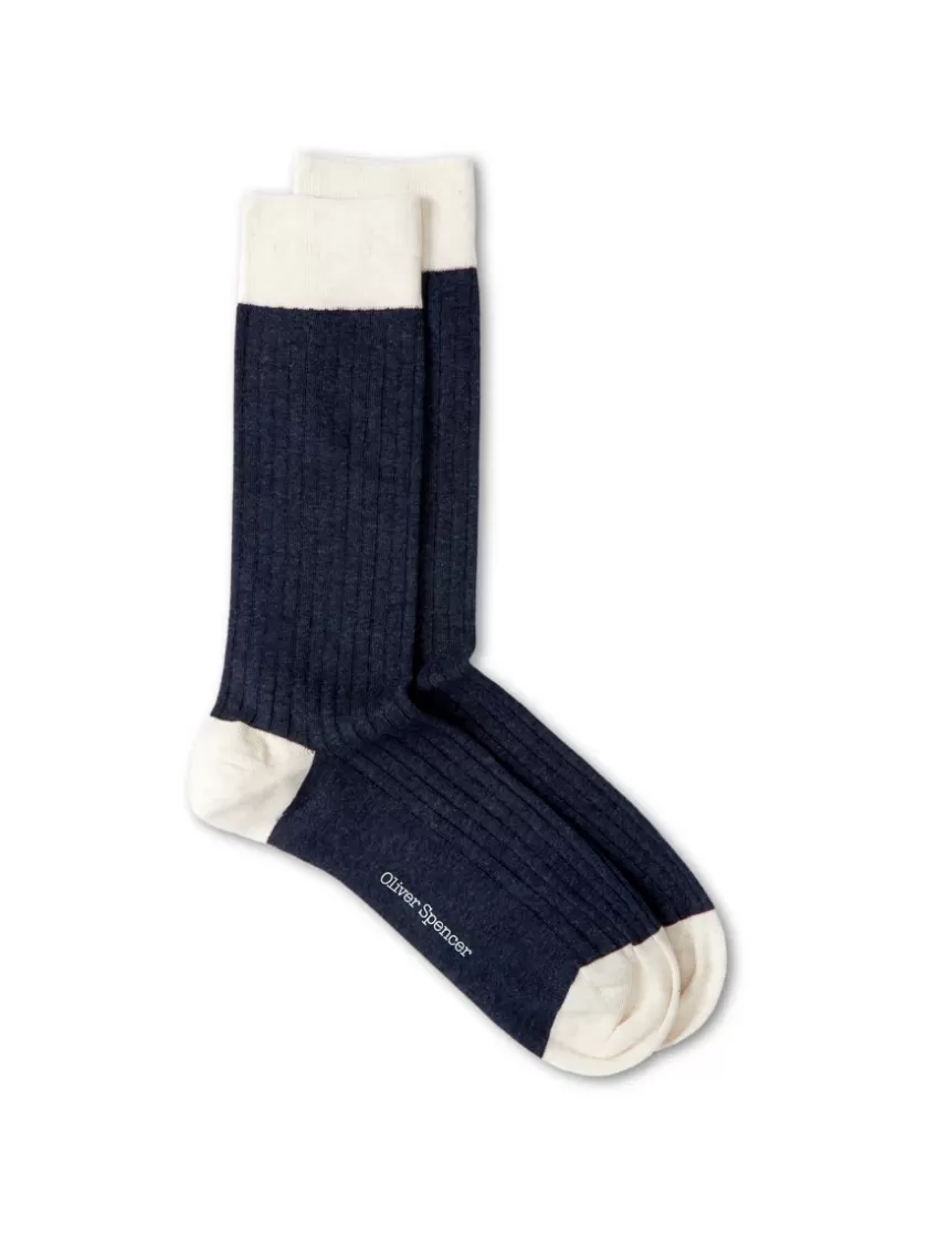 Oliver Spencer Miller Socks Bridge Navy Cheap