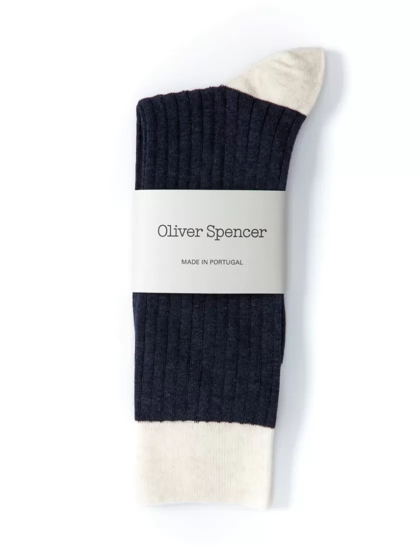 Oliver Spencer Miller Socks Bridge Navy Cheap