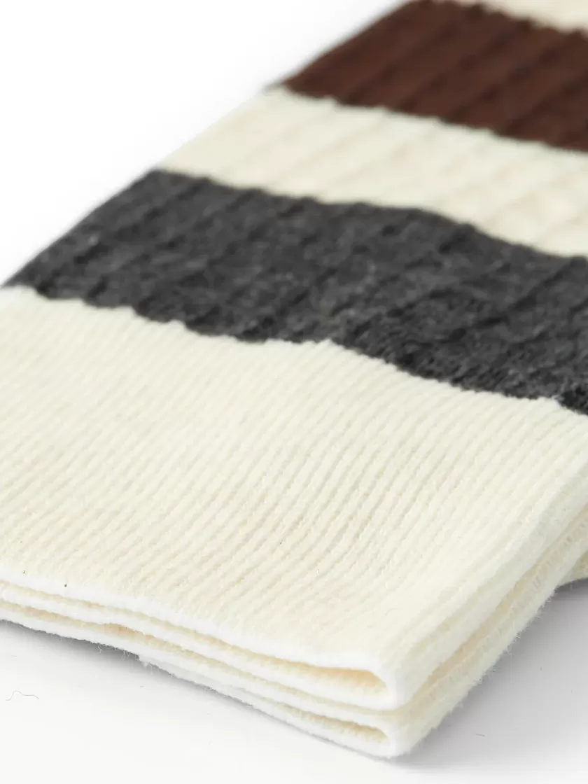 Oliver Spencer Miller Socks Brunel Cream/Brown Clearance