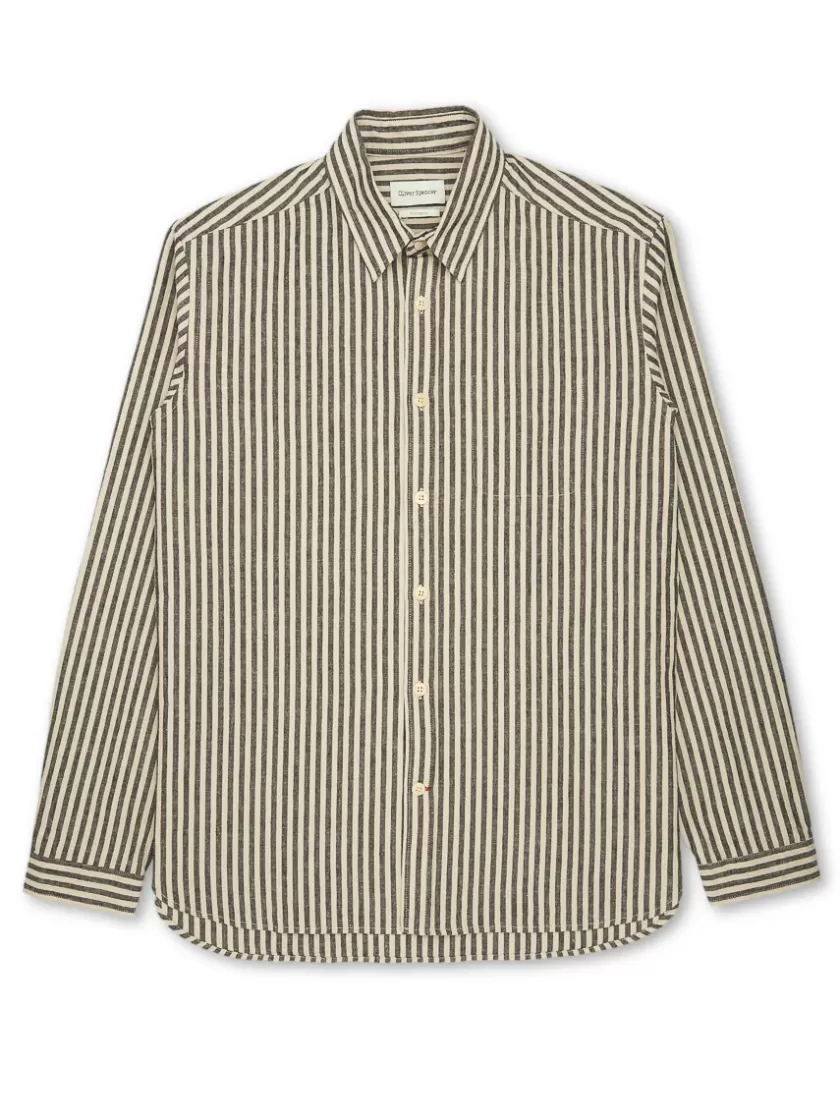 Oliver Spencer New York Special Shirt Elliot Cream/Charcoal Best Sale