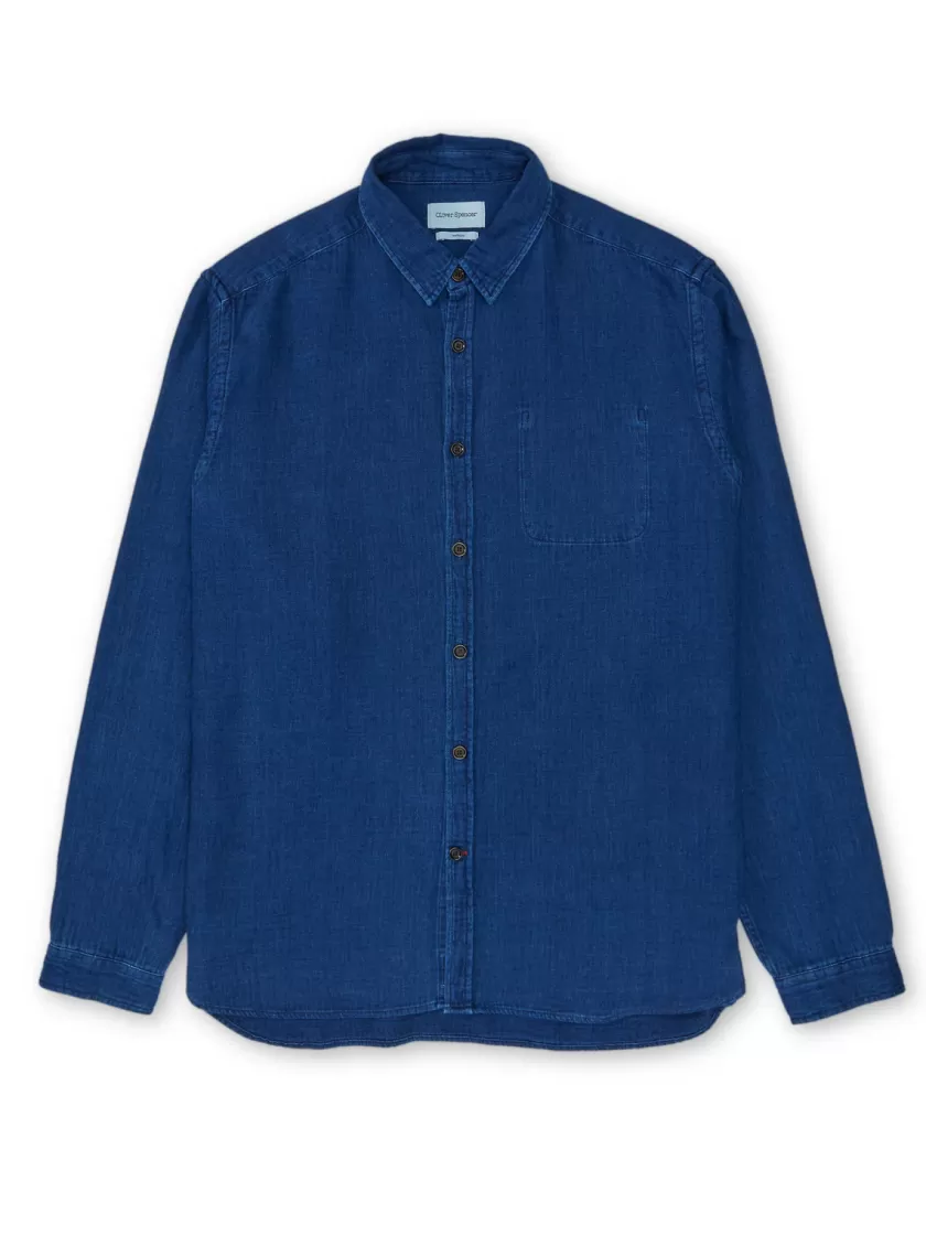 Oliver Spencer New York Special Shirt Levens Indigo Blue Cheap