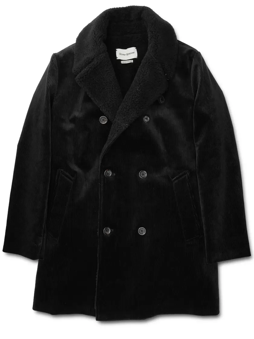 Oliver Spencer Newington Coat Kingsley Cord Black Shop
