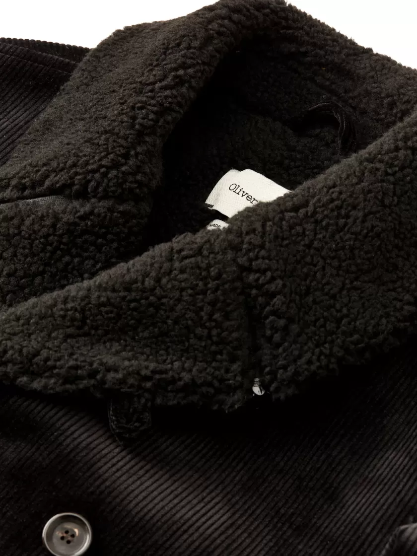 Oliver Spencer Newington Coat Kingsley Cord Black Shop
