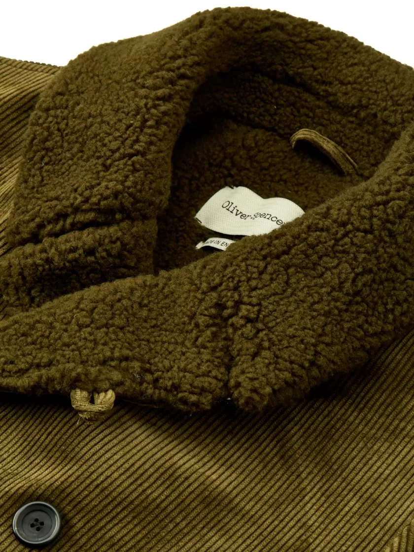 Oliver Spencer Newington Coat Kingsley Cord Moss Green Fashion