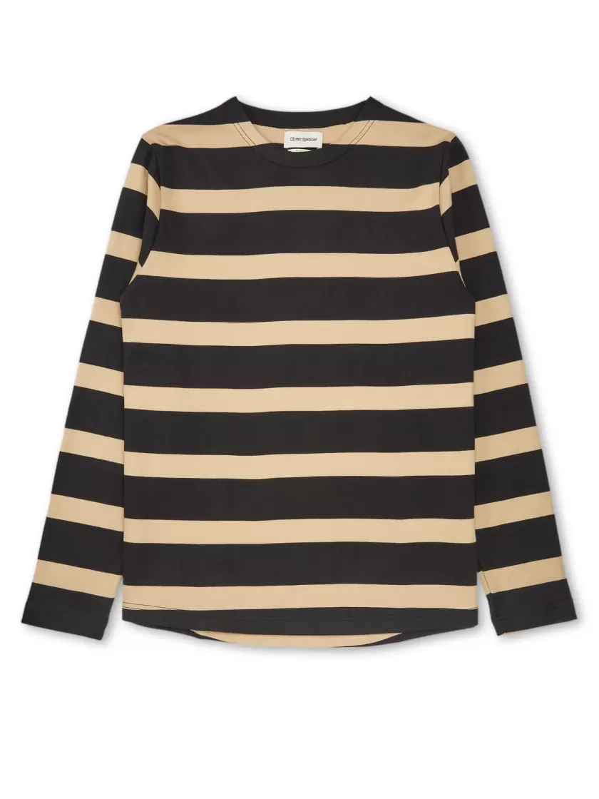 Oliver Spencer Newport Long Sleeve T-Shirt Alton Gunmetal Grey Discount