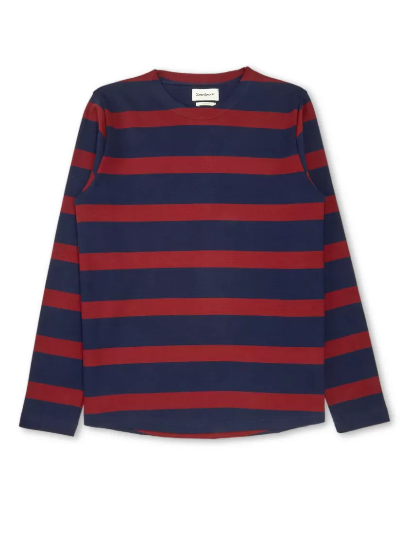 Oliver Spencer Newport Long Sleeve T-Shirt Alton Navy Sale