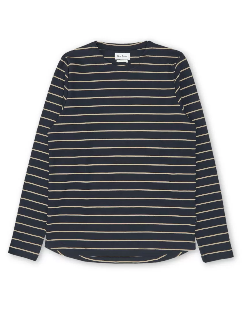 Oliver Spencer Newport Long Sleeve T-Shirt Briar Navy Best Sale