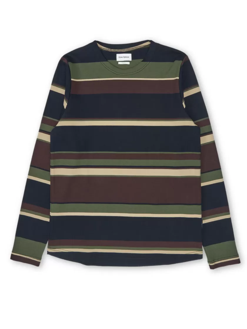 Oliver Spencer Newport Long Sleeve T-Shirt Elsmere Multi Flash Sale