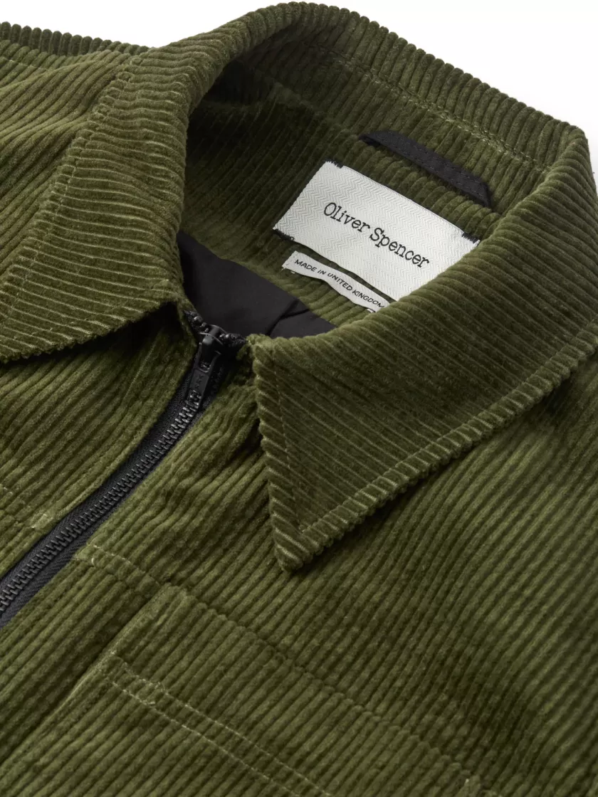 Oliver Spencer Norton Jacket Hudson Cord Green Hot