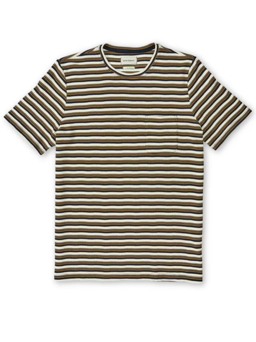 Oliver Spencer Oli's T-Shirt Braemar Cream/Navy New