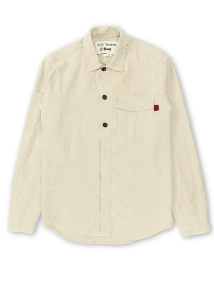 Oliver Spencer X Niwaki Haru Gardening Overshirt Bruton Beige Online