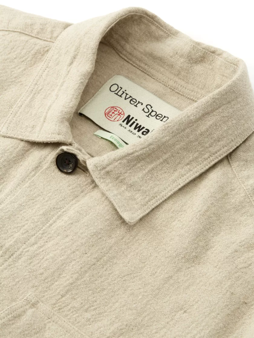 Oliver Spencer X Niwaki Haru Gardening Overshirt Bruton Beige Online