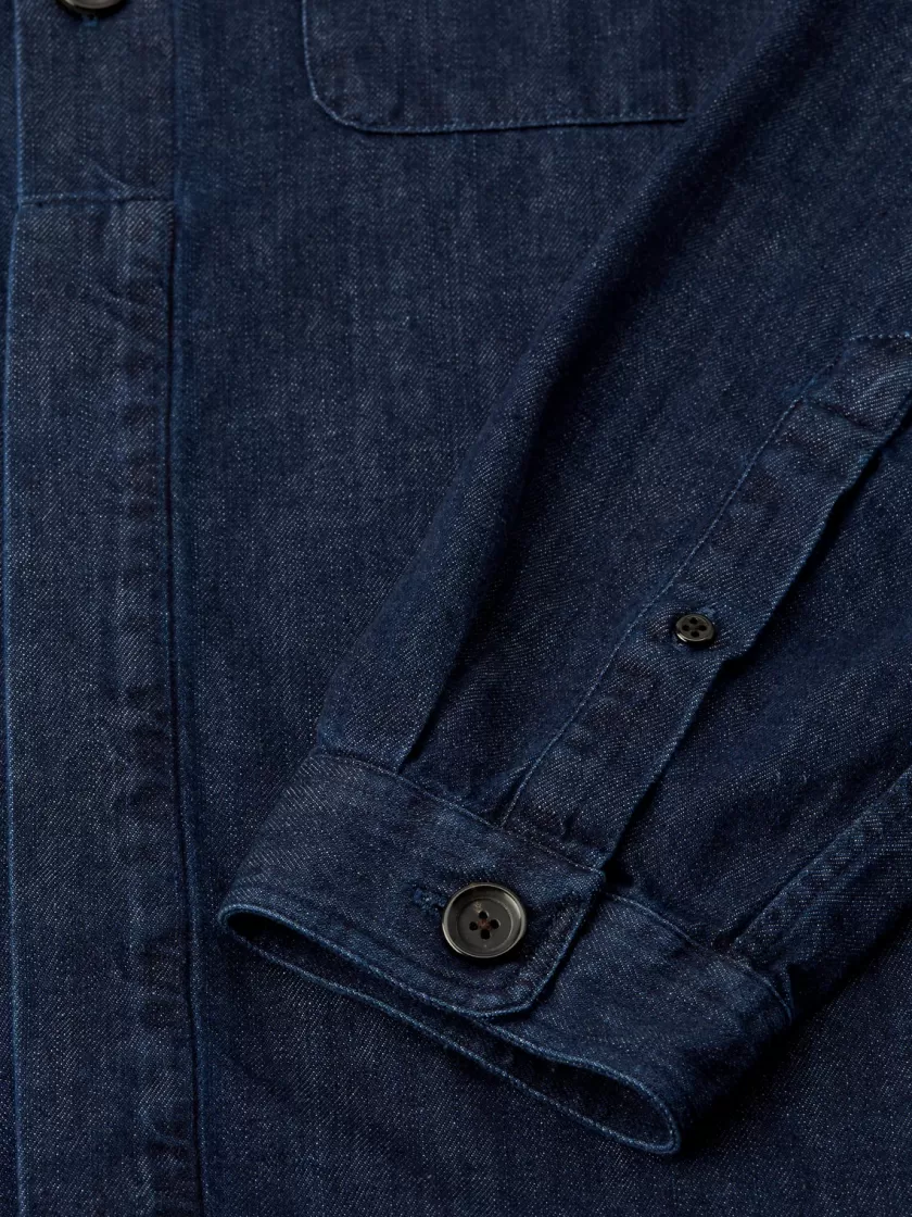 Oliver Spencer X Niwaki Haru Gardening Overshirt Mullins Denim Indigo Rinse Fashion