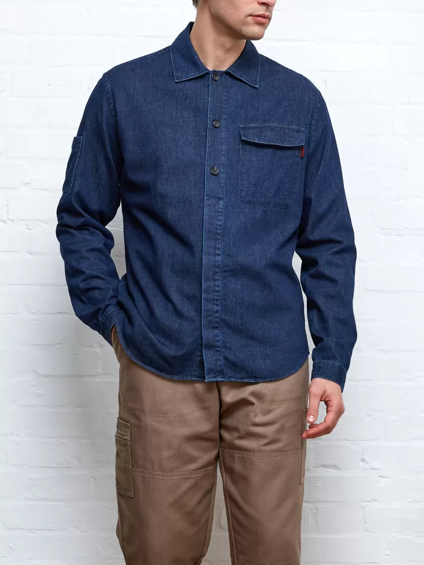 Oliver Spencer X Niwaki Haru Gardening Overshirt Mullins Denim Indigo Rinse Fashion