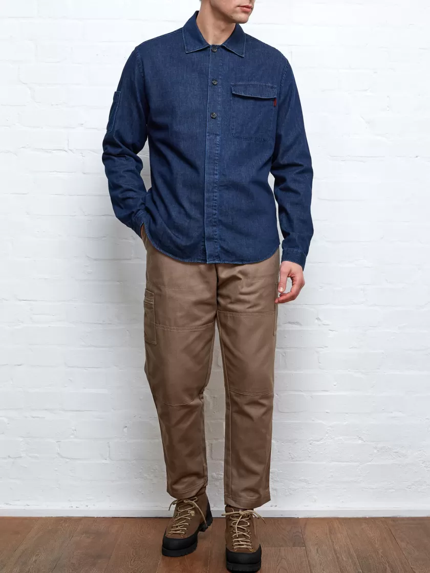 Oliver Spencer X Niwaki Haru Gardening Overshirt Mullins Denim Indigo Rinse Fashion