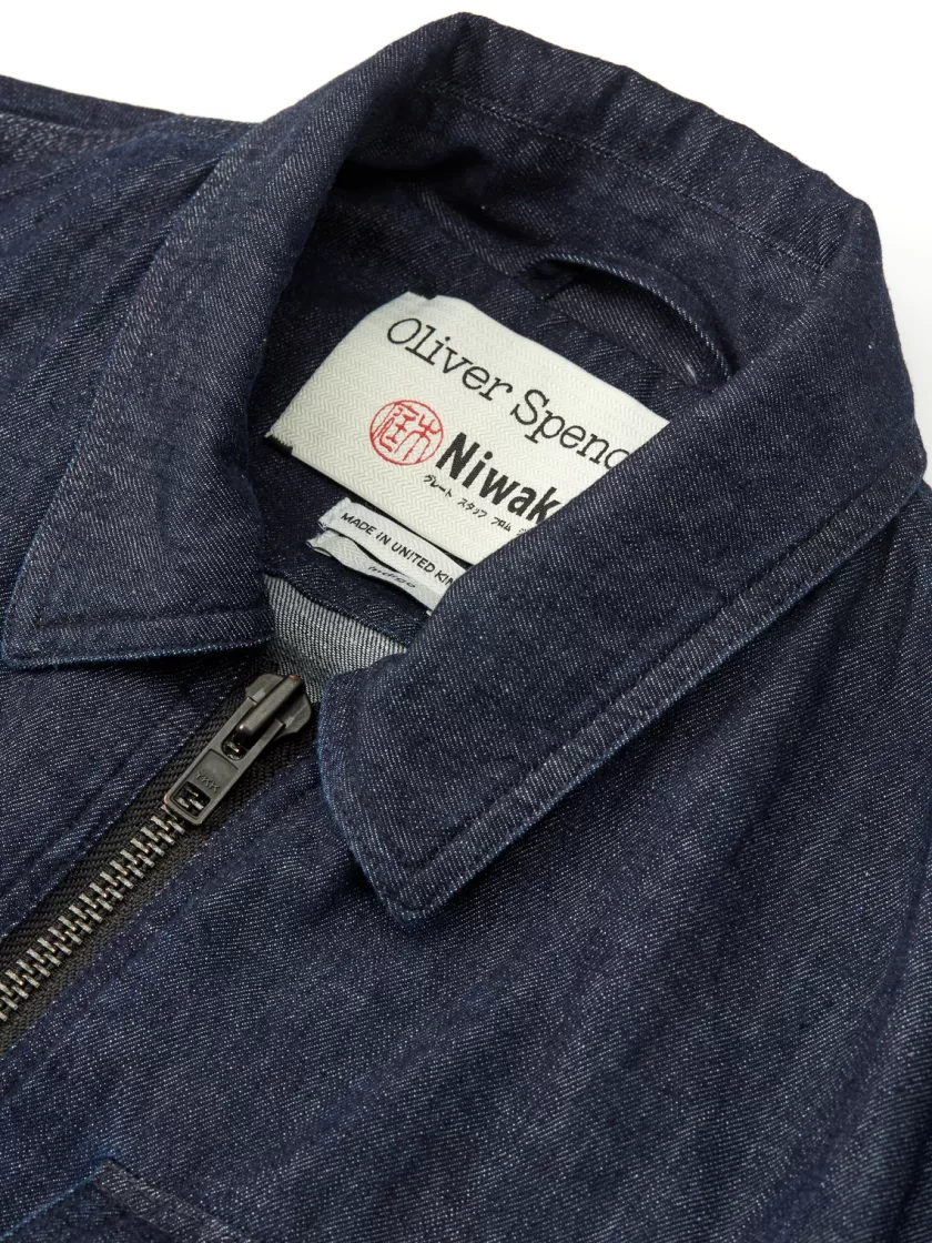 Oliver Spencer X Niwaki Hortus Gardening Jacket Mullins Denim Indigo Rinse New