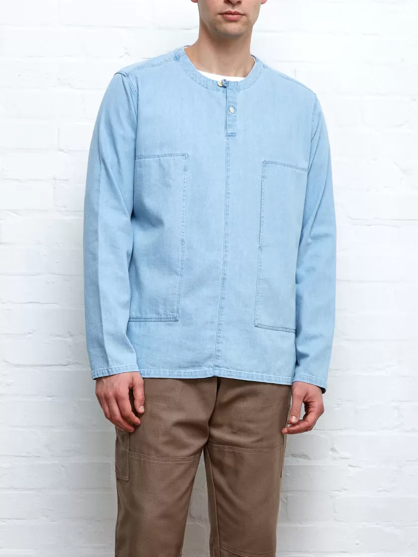 Oliver Spencer X Niwaki Ohana Gardening Smock Mullins Denim Indigo Light Cheap