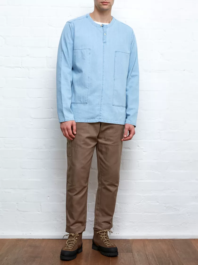Oliver Spencer X Niwaki Ohana Gardening Smock Mullins Denim Indigo Light Cheap