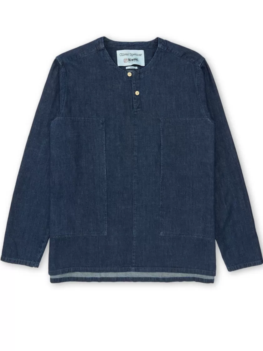 Oliver Spencer X Niwaki Ohana Gardening Smock Mullins Denim Indigo Rinse Shop