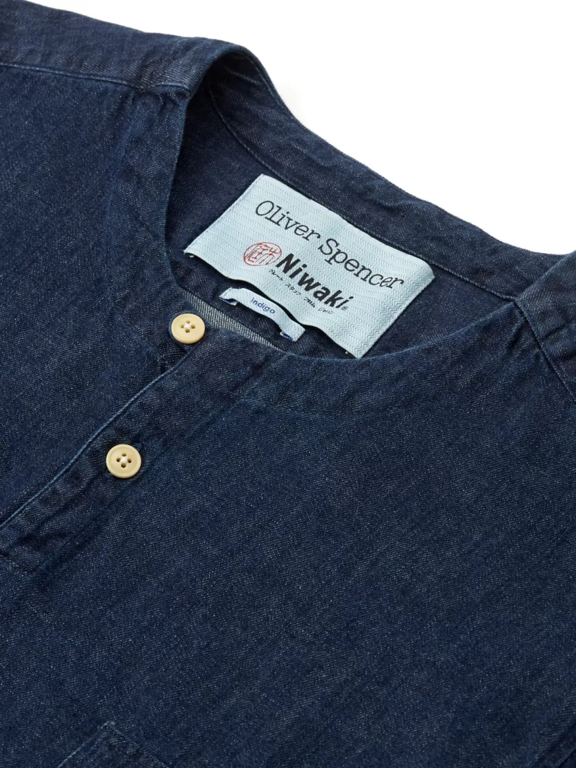 Oliver Spencer X Niwaki Ohana Gardening Smock Mullins Denim Indigo Rinse Shop