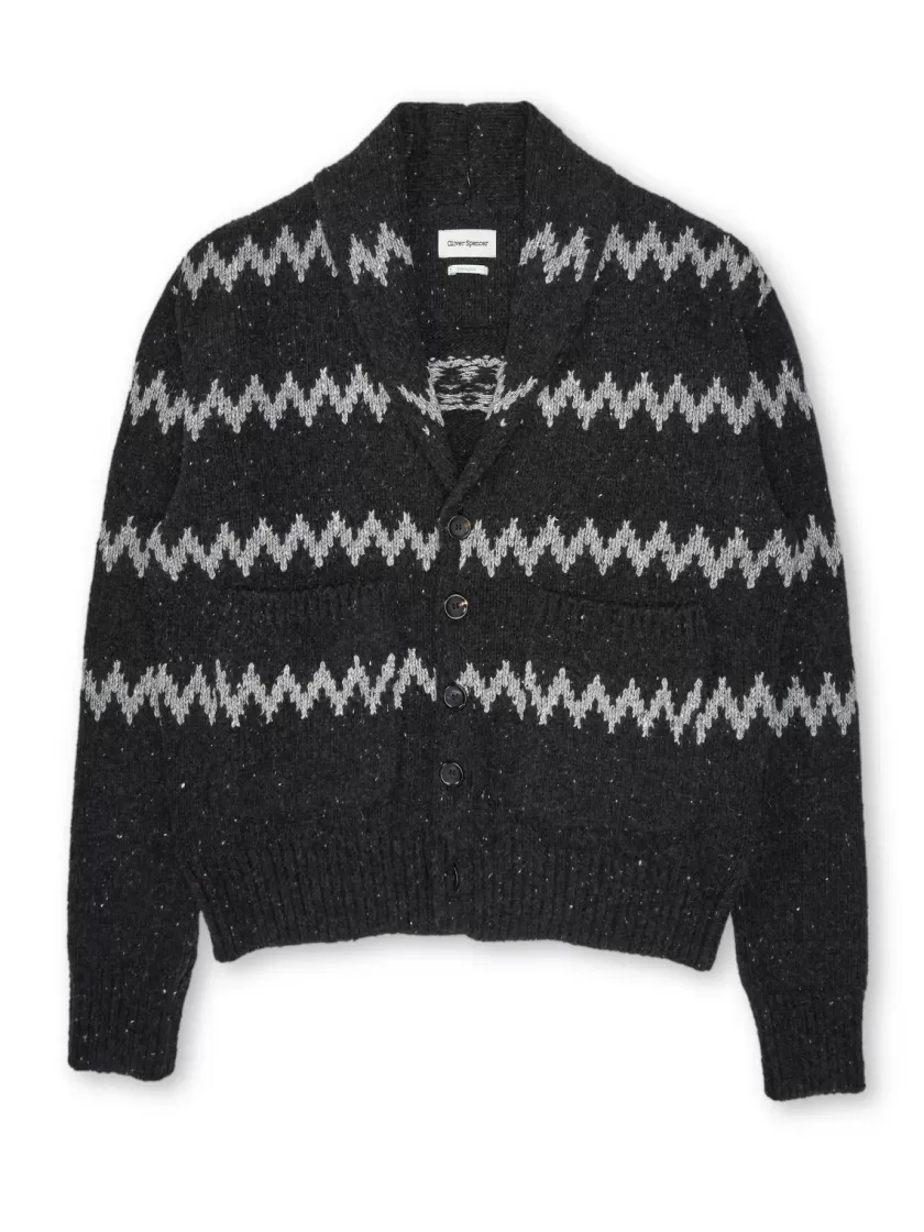 Oliver Spencer Orkney Cardigan Pollard Slate Grey Best