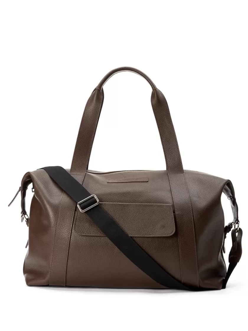 Oliver Spencer Overnight Bag Pebble Leather Walnut Online