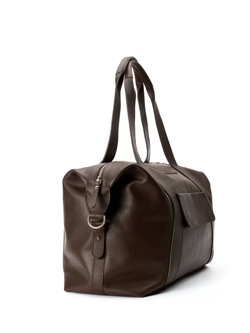 Oliver Spencer Overnight Bag Pebble Leather Walnut Online