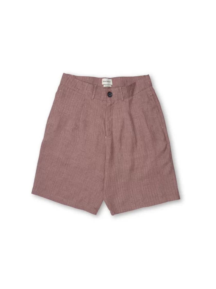 Oliver Spencer Pleated Shorts Bishop Pink Hot