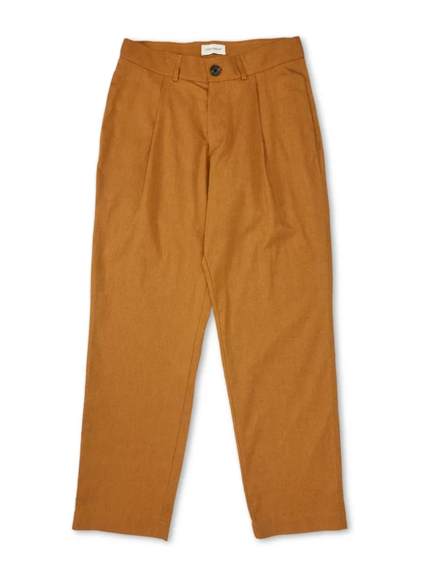 Oliver Spencer Pleated Trousers Bevan Ochre Flash Sale