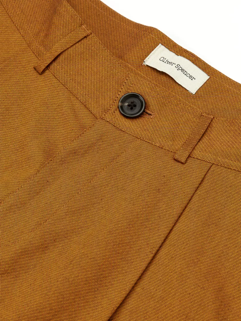 Oliver Spencer Pleated Trousers Bevan Ochre Flash Sale